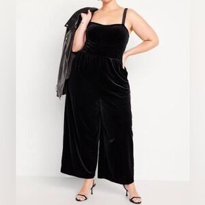 OLD NAVY HOLIDAY VELVET TANK WIDE LEG JUMPSUIT SZ XL
